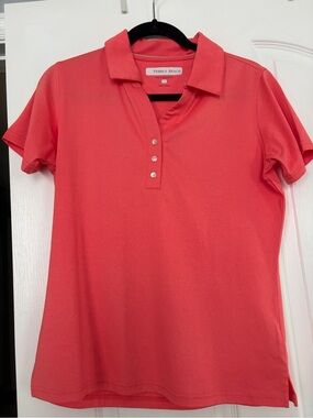 Pebble Beach Women's Coral Button-Front Polo